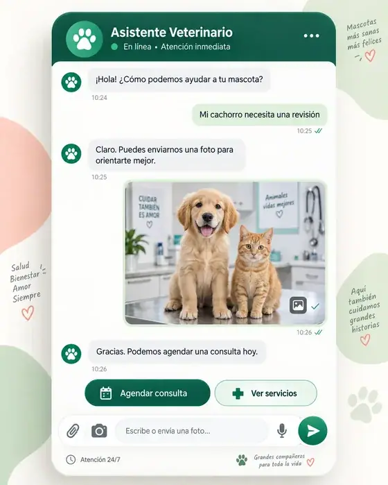 Asistente de una veterinaria que reconoce en la foto a un cachorro golden