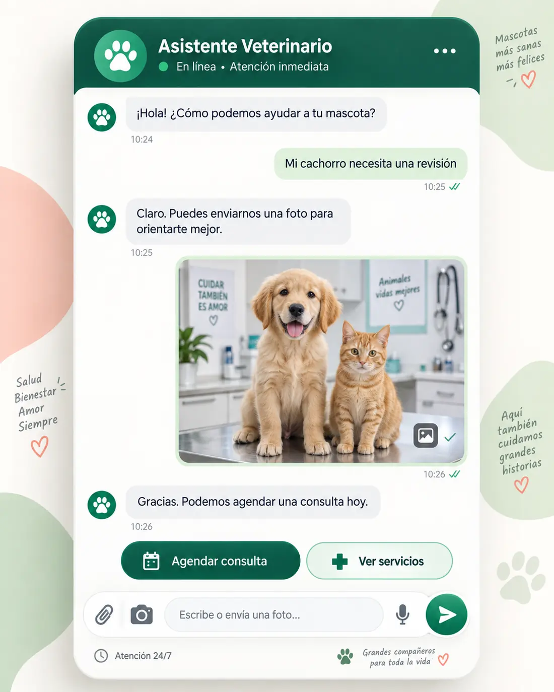Pantalla del asistente de veterinarias