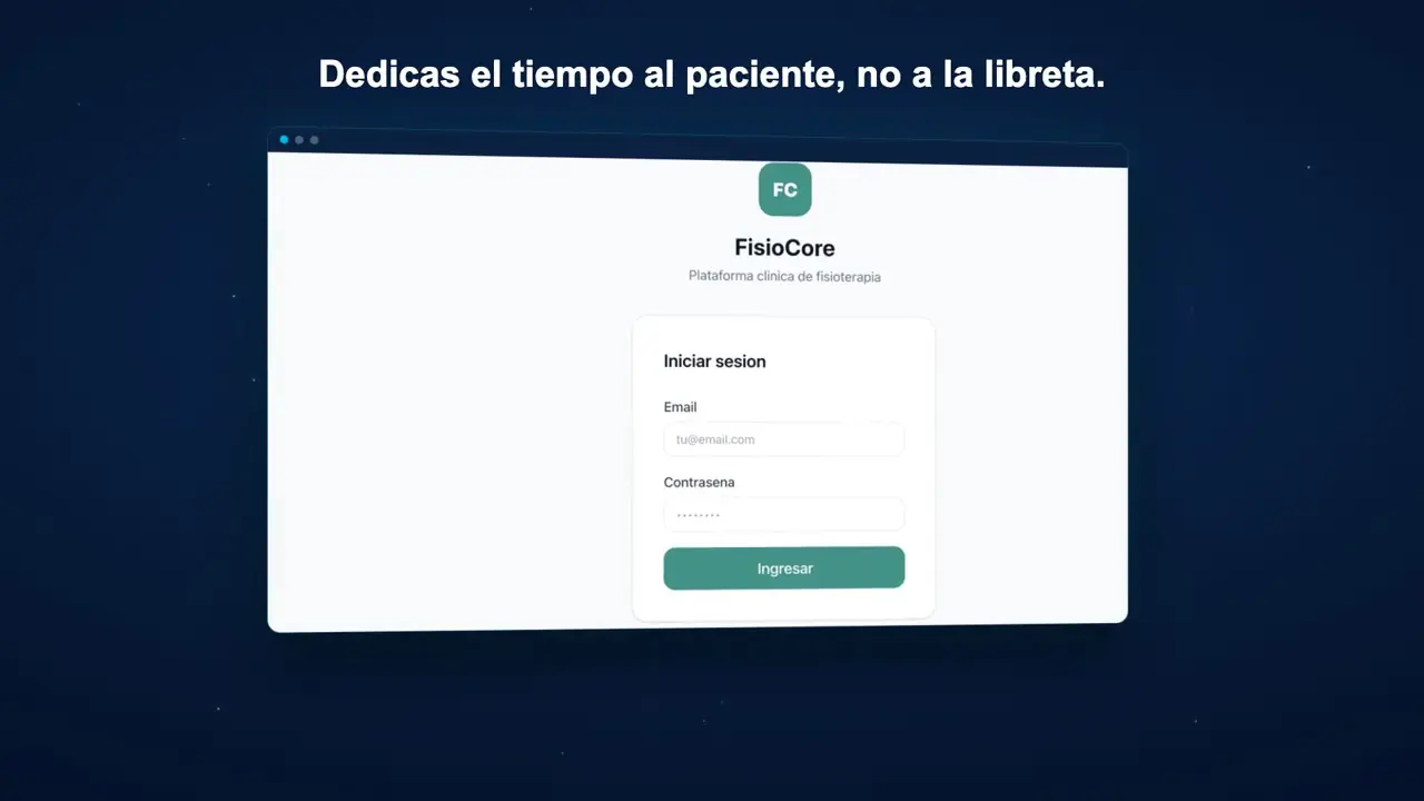 Pantalla de FisioCore