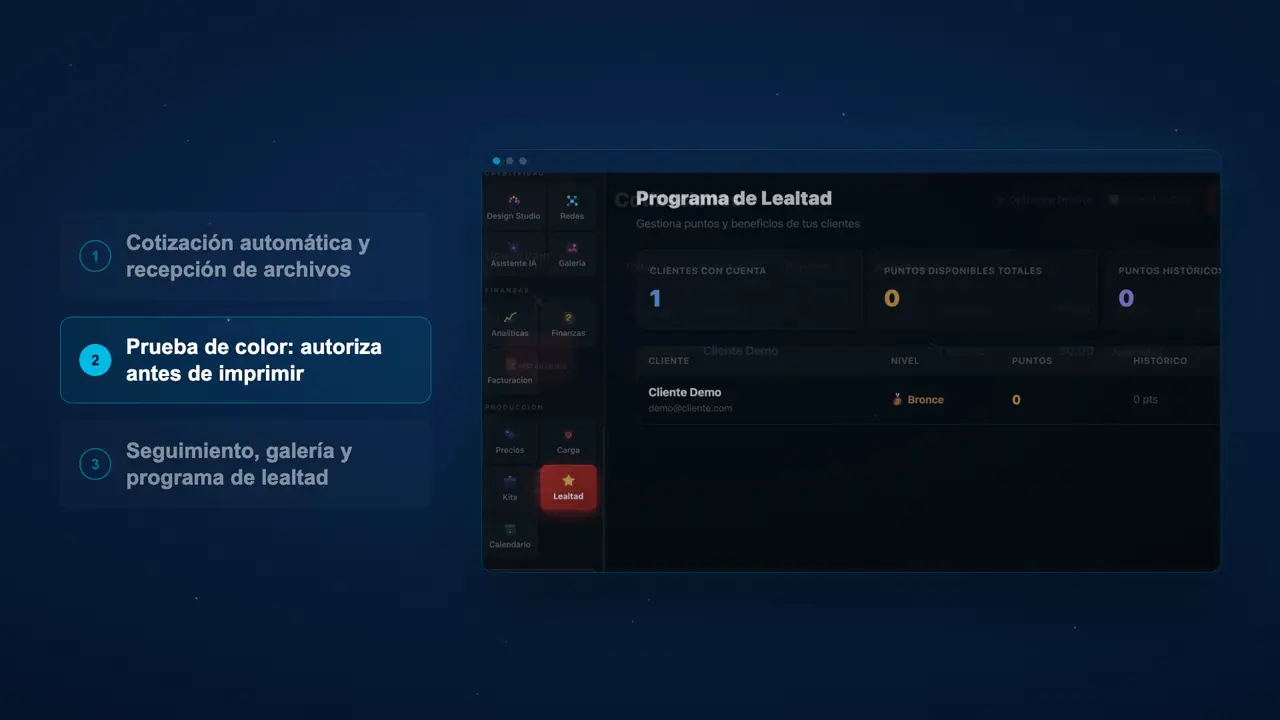 Pantalla de PrintDesk
