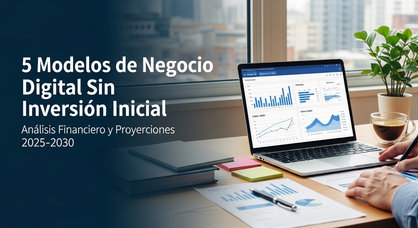 5 Modelos de Negocio Digital Sin Inversión Inicial, Análisis Financiero y Proyecciones 2025-2030.