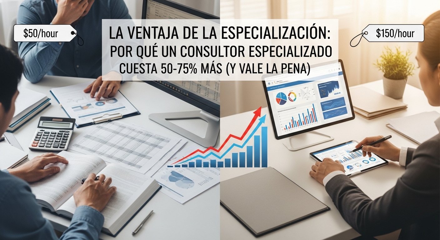 La Ventaja de la Expertise ¿Por Qué un Consultor Especializado Cuesta 50-75% Más? (Y lo Vale)