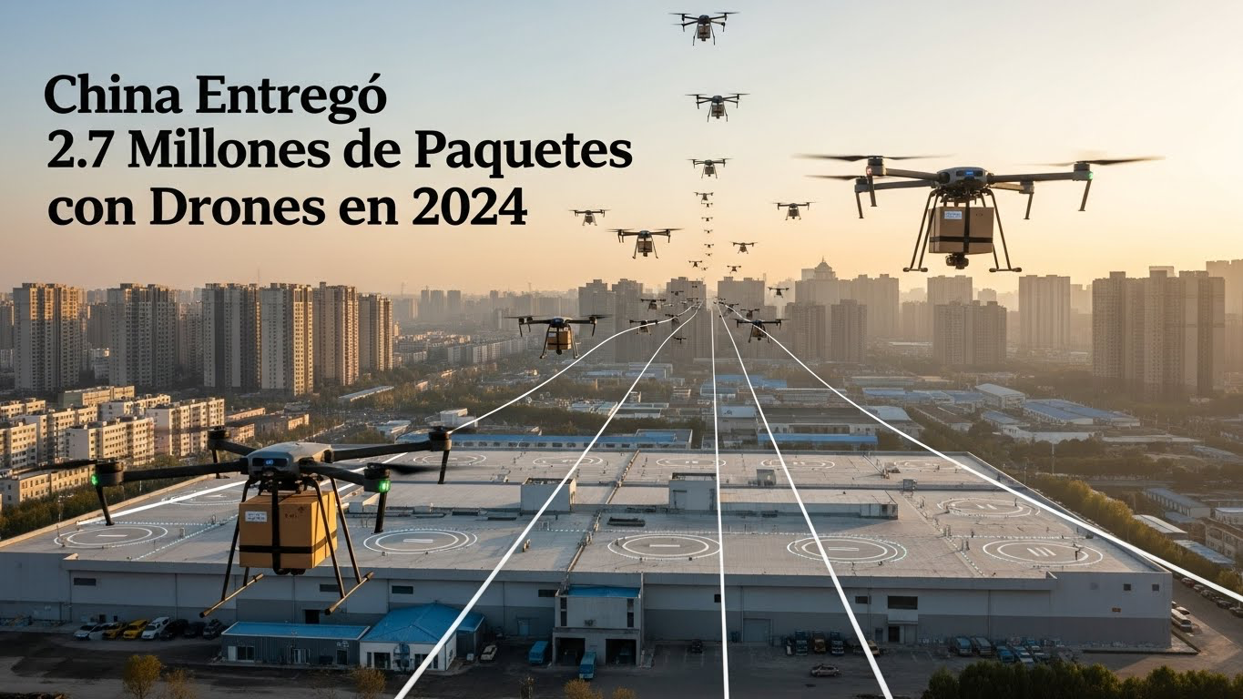 China Entregó 2.7 Millones de Paquetes con Drones en 2024