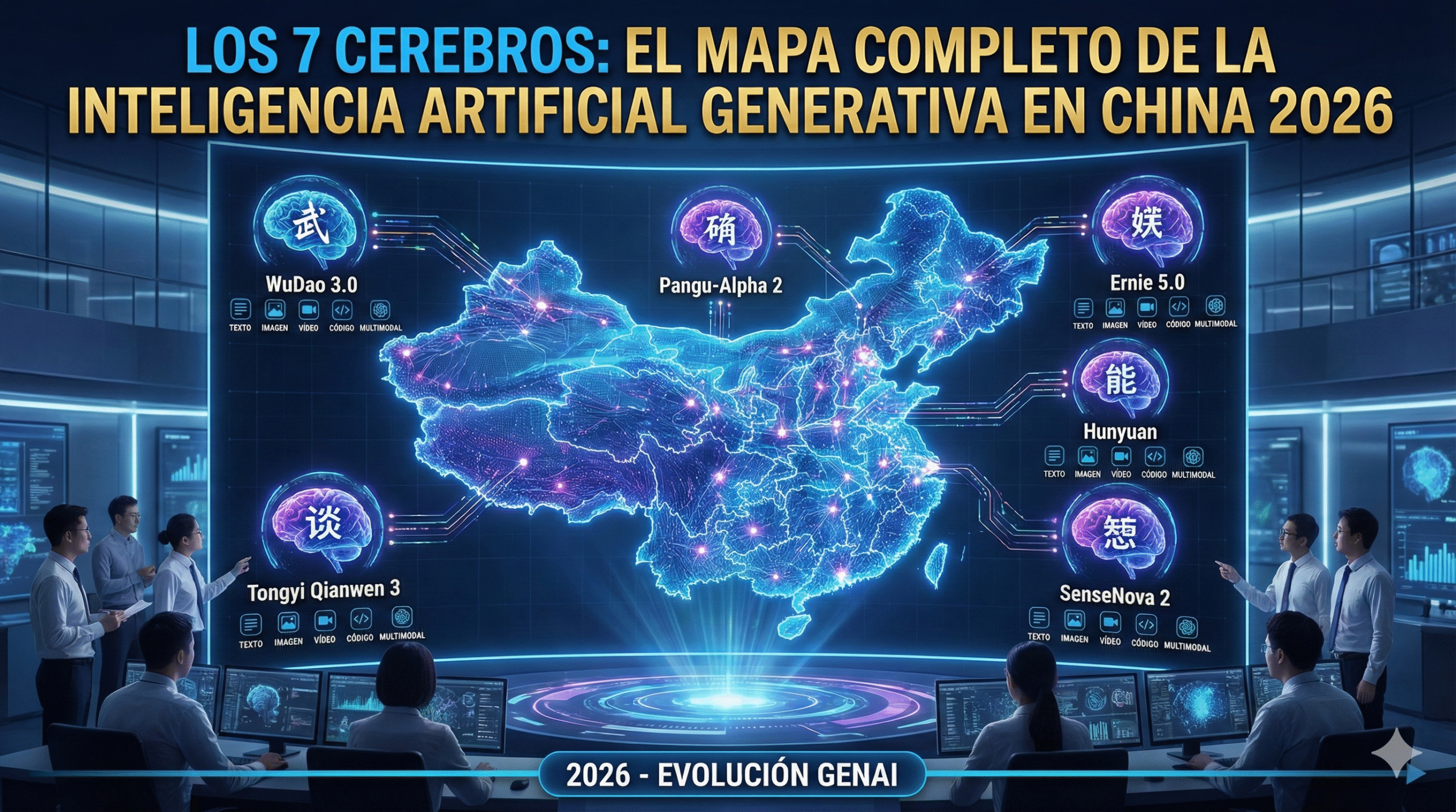 Los 7 Cerebro, El Mapa Completo de la Inteligencia Artificial Generativa en China 2026