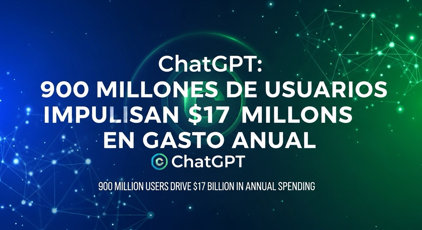 ChatGPT: 900 Millones de Usuarios Impulsan un Gasto Anual de 17 Mil Millones