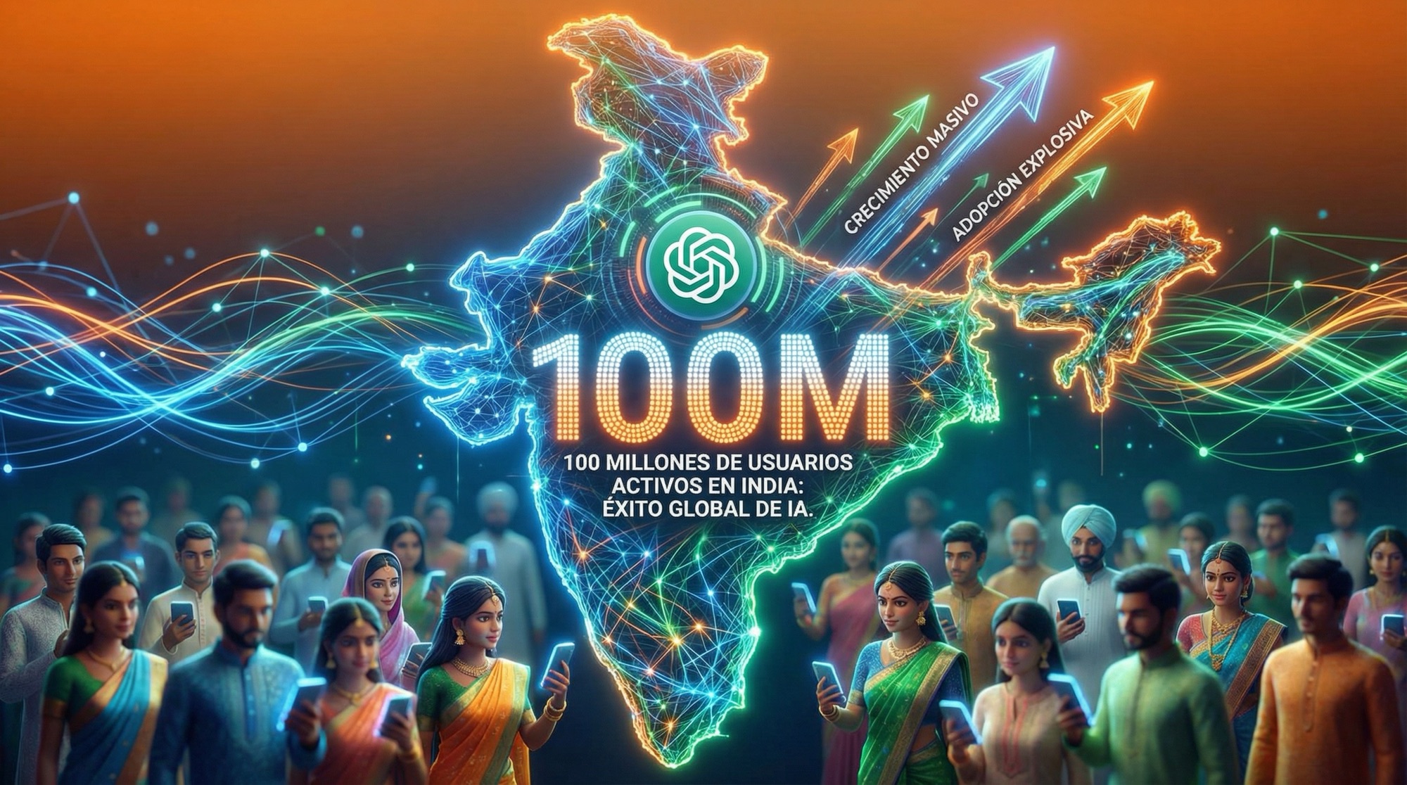 OpenAI en India: 100 Millones de Usuarios Activos de ChatGPT