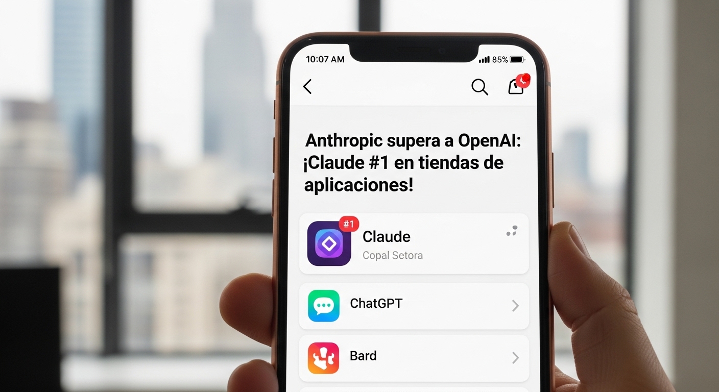 Anthropic supera a OpenAI: Claude #1 en tiendas de apps