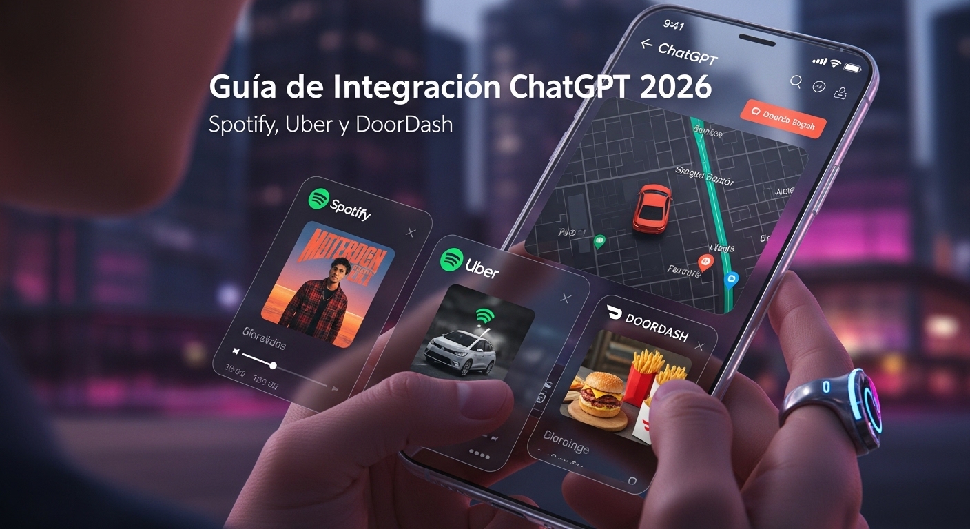 ChatGPT integra Spotify, Uber y DoorDash: Guía 2026
