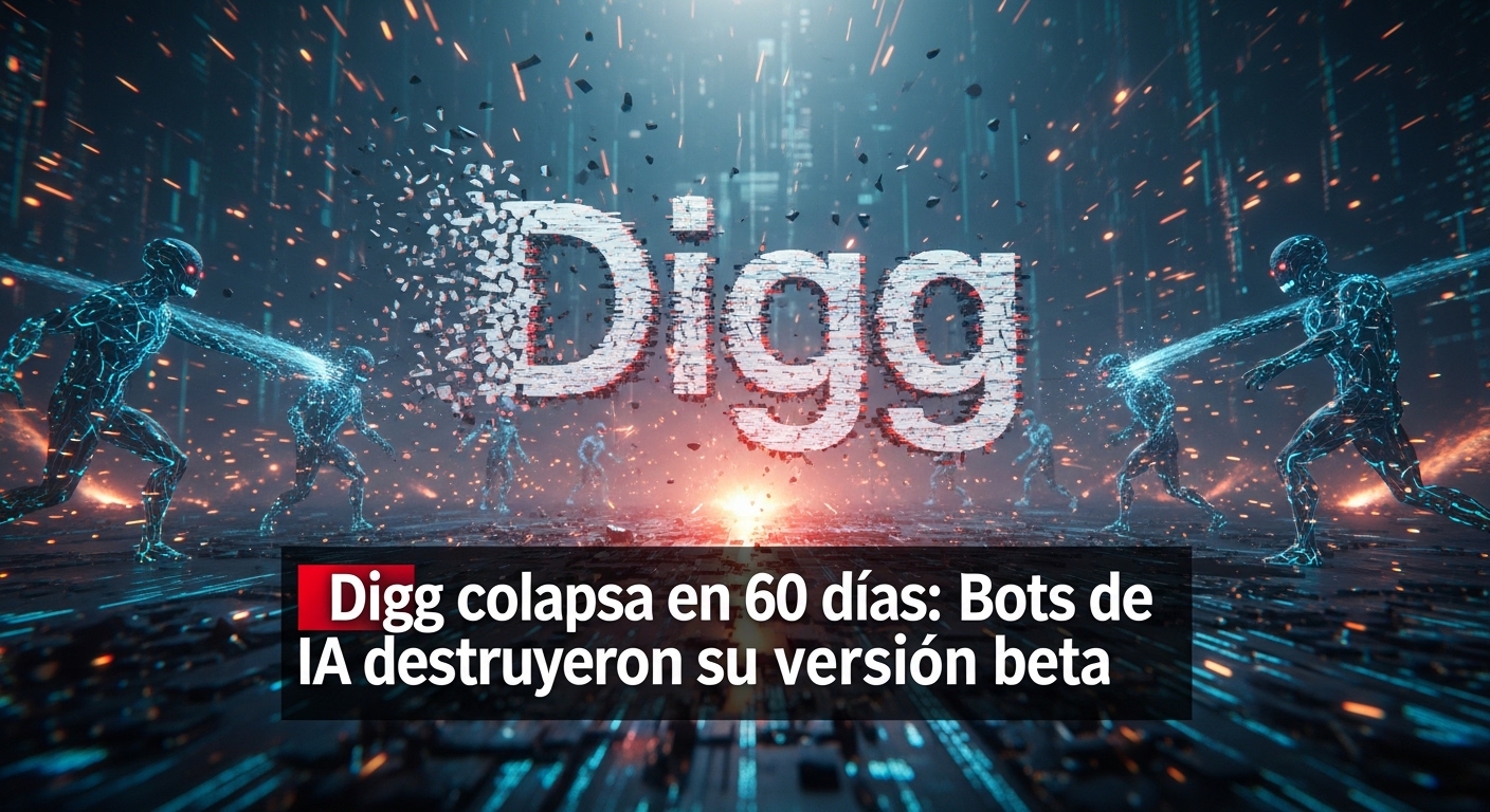 Digg colapsa en 60 días: Los bots de IA destruyeron su beta
