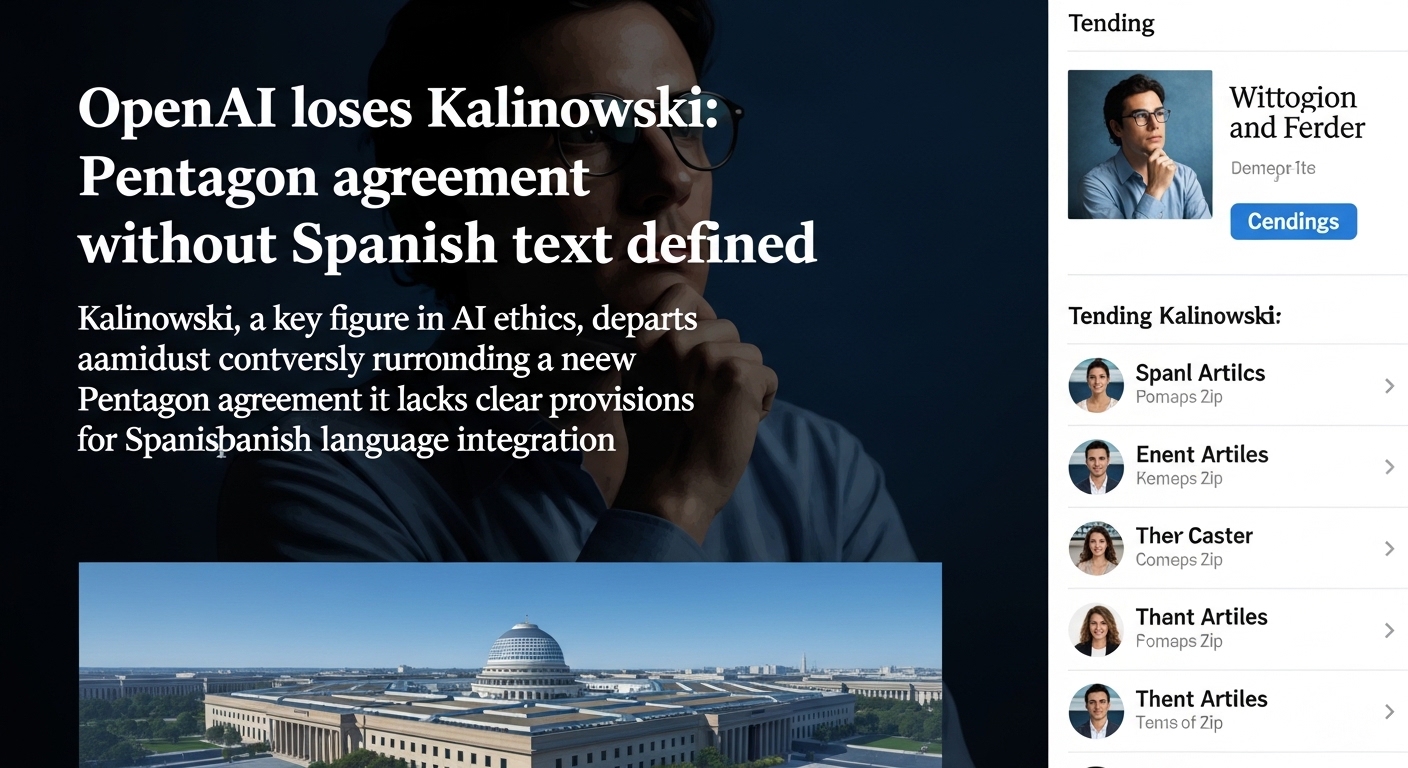 OpenAI pierde a Kalinowski: Acuerdo con el Pentágono sin definir