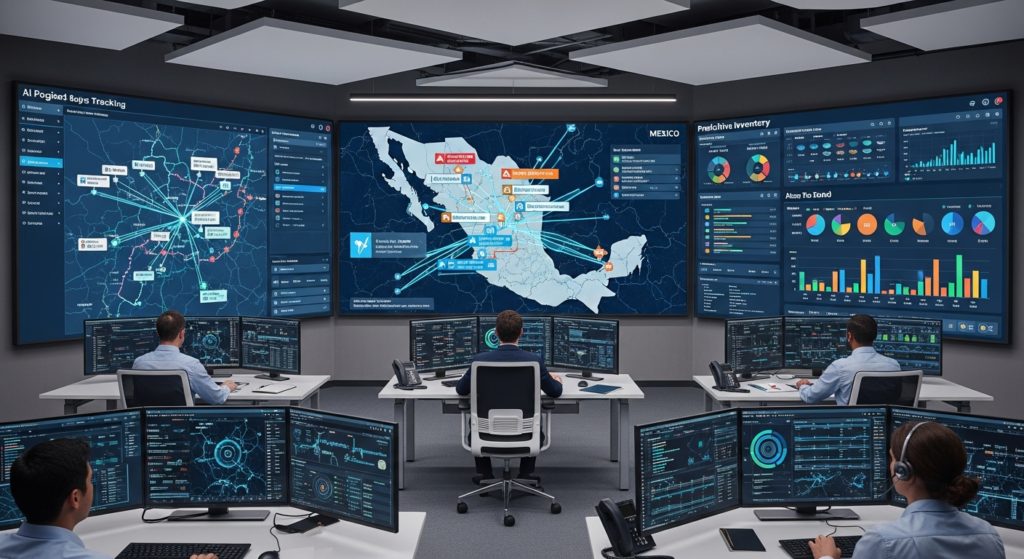 Centro de control de cadena de suministro automotriz con inteligencia artificial para logística