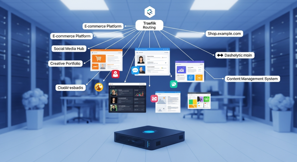 Arquitectura de 20 aplicaciones desplegadas en un solo VPS con Docker y Traefik