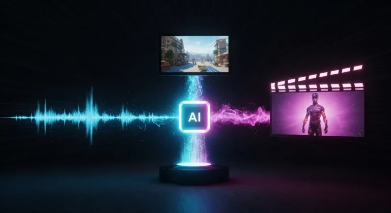 Sistema de IA multimodal mostrando la generación paralela de audio, imágenes y video desde un único modelo de inteligencia artificial