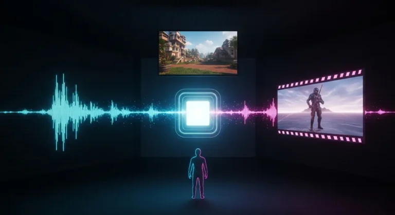 Sistema de IA multimodal mostrando la generación paralela de audio, imágenes y video desde un único modelo de inteligencia artificial