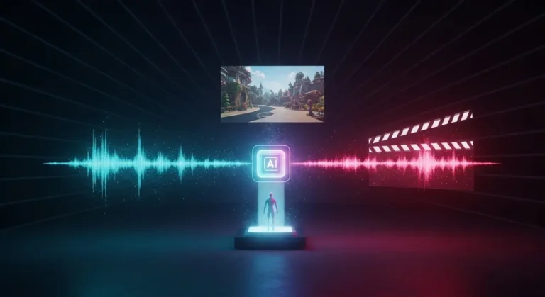 Sistema de IA multimodal mostrando la generación paralela de audio, imágenes y video desde un único modelo de inteligencia artificial