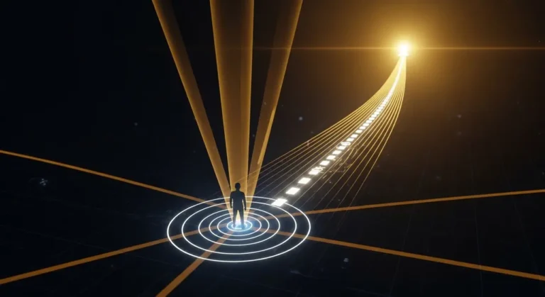 Sala de aprendizaje futurista con pods individuales y burbujas holográficas de inteligencia artificial por estudiante