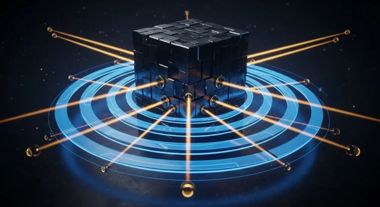 Centro de operaciones de ciberseguridad con globo holográfico mostrando ataques en tiempo real detectados por IA