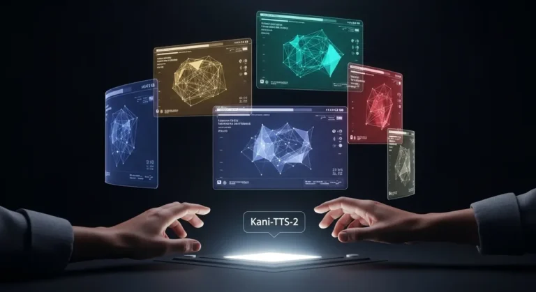 La interfaz del futuro: manos gestuales controlando datos y análisis de IA en paneles holográficos multicolor