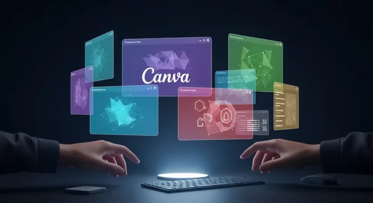 Tecnología de inteligencia artificial avanzada visualizada con elementos digitales y flujos de información