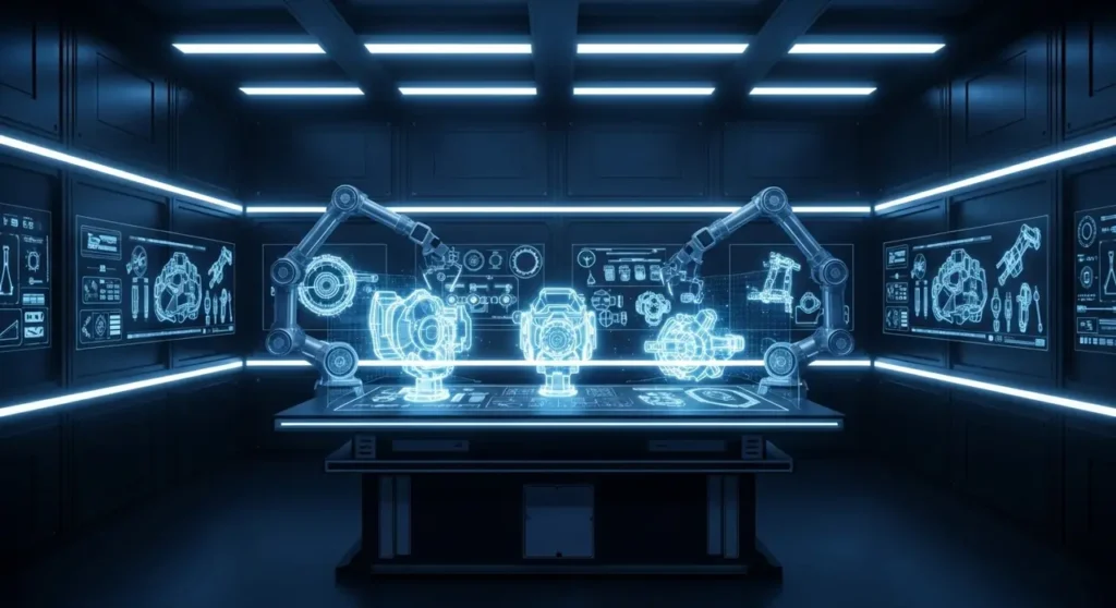 Tecnología de inteligencia artificial avanzada visualizada con elementos digitales y flujos de información