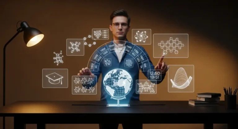 Tecnología de inteligencia artificial avanzada visualizada con elementos digitales y flujos de información
