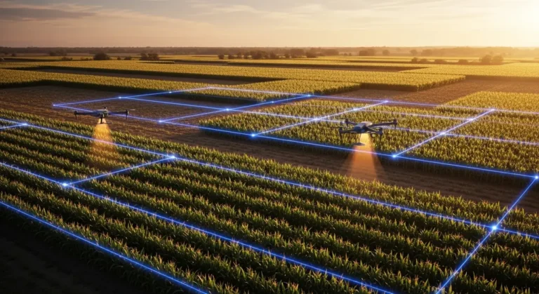 Aérea render mexicano campo agrícola agricultura inteligente