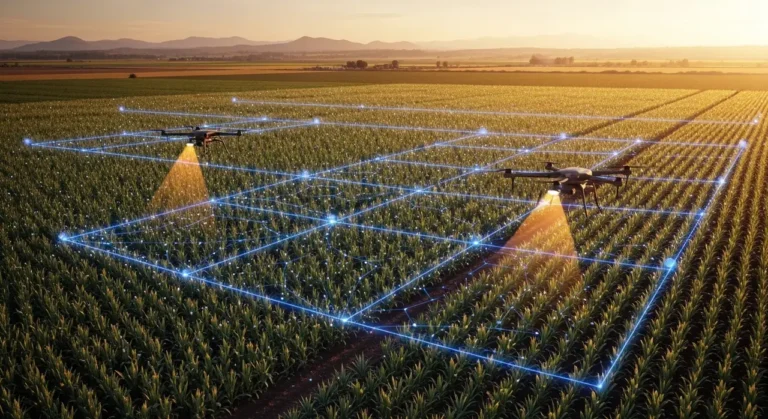 Aérea render mexicano campo agrícola agricultura inteligente