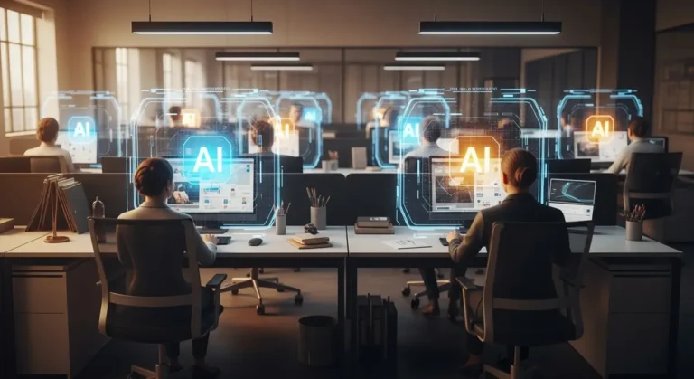 Holograma oficina oficina del futuro