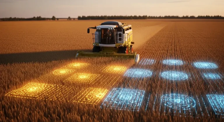 Autónomo vehículo harvesting agricultura inteligente
