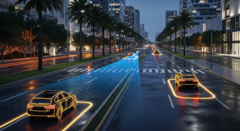 Autónomo vehículo navegando automatización industrial