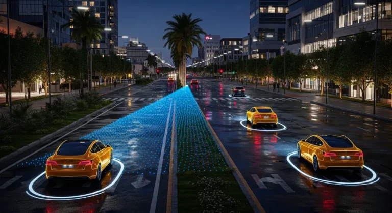 Autónomo vehículo navegando automatización industrial