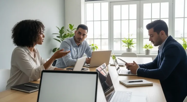 Negocios profesionales discussin inteligencia artificial