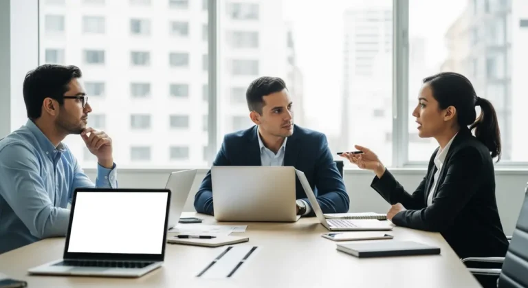 Negocios profesionales discussin inteligencia artificial