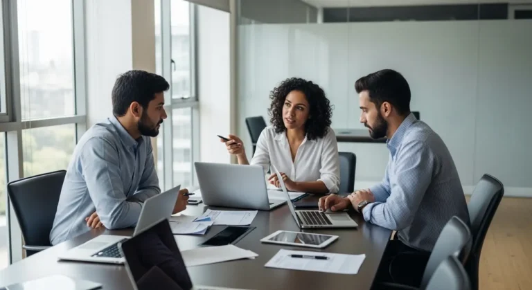 Negocios profesionales discussin inteligencia artificial