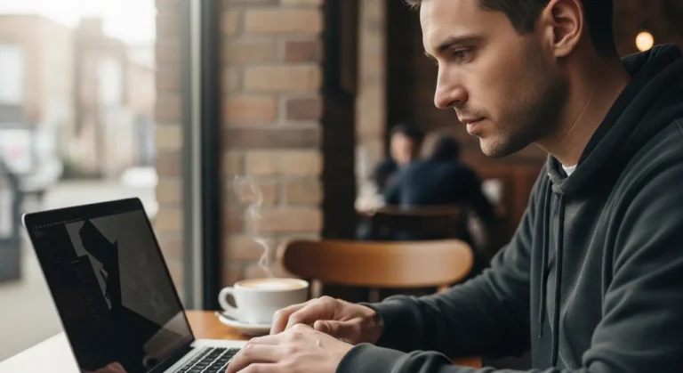 Developer revisando work laptop inteligencia artificial