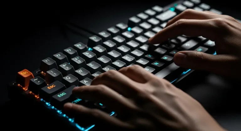 Manos tecleando mecánico teclado inteligencia artificial