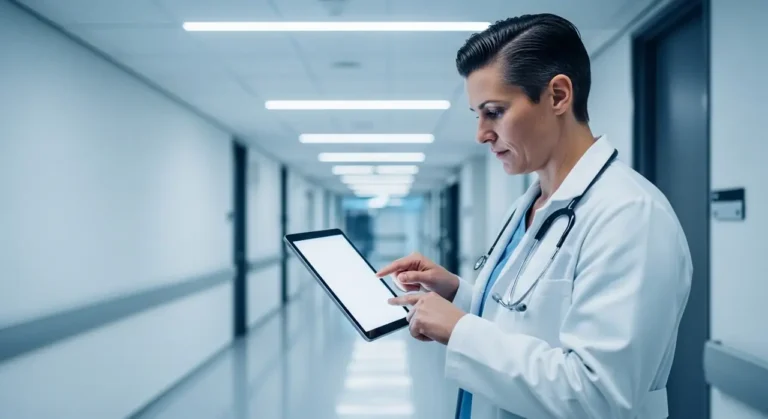 Medical profesional revisando salud digital