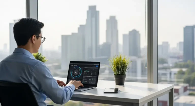 Mexicano executive revisando inteligencia artificial