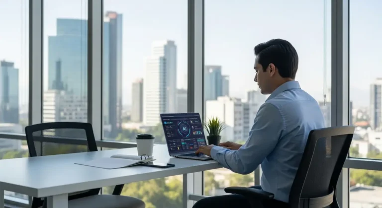 Mexicano executive revisando inteligencia artificial