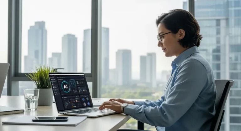 Mexicano executive revisando inteligencia artificial