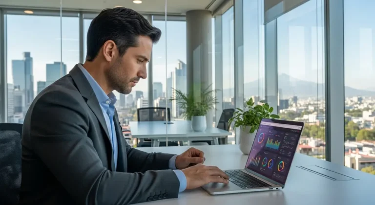 Mexicano executive revisando inteligencia artificial