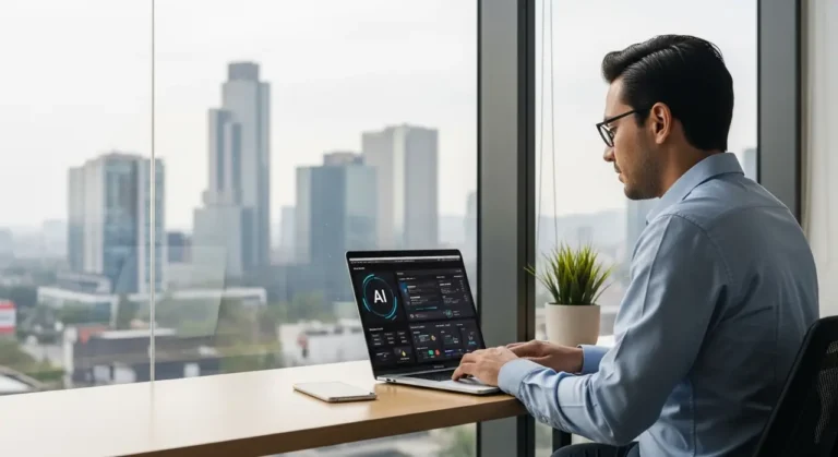 Mexicano executive revisando inteligencia artificial