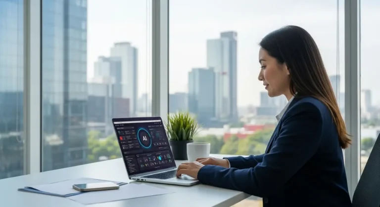 Mexicano executive revisando inteligencia artificial