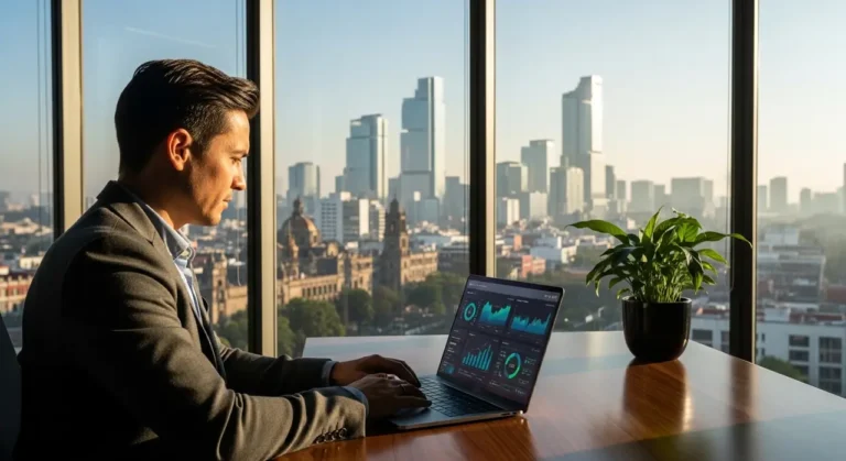 Mexicano executive revisando inteligencia artificial