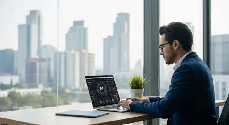 Mexicano executive revisando inteligencia artificial