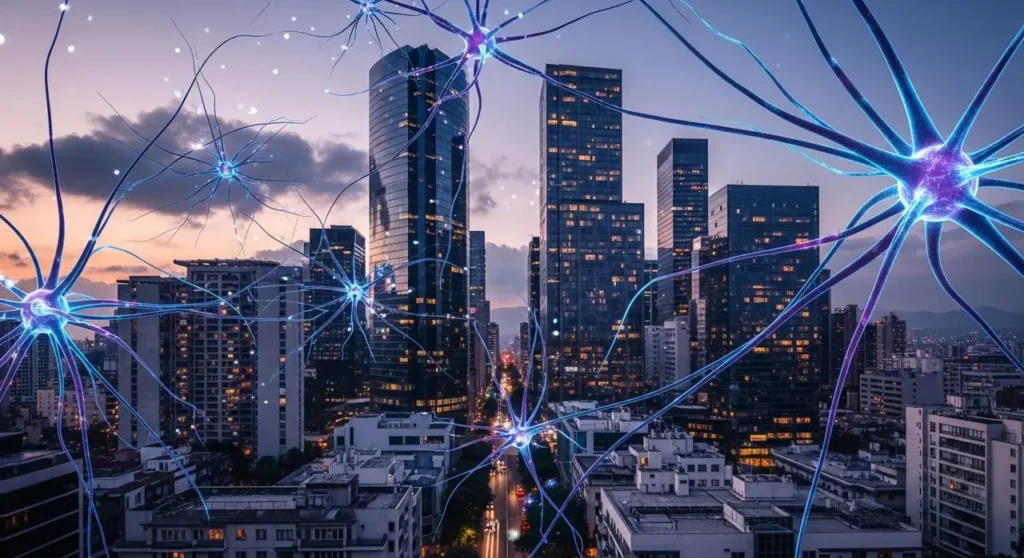 México ciudad horizonte atardecer ciudad inteligente