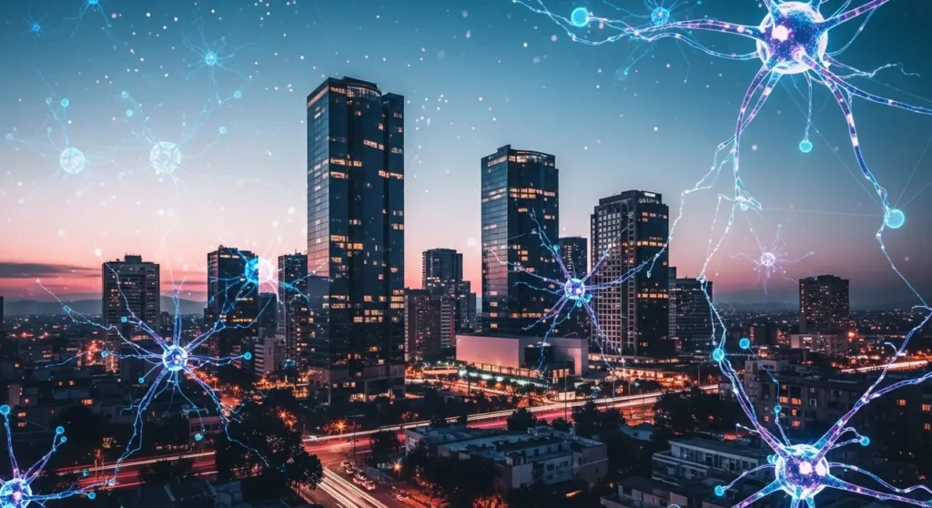 México ciudad horizonte atardecer ciudad inteligente