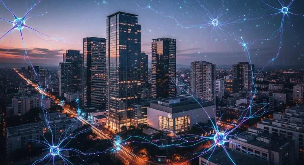 México ciudad horizonte atardecer ciudad inteligente