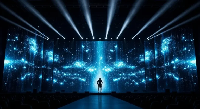 Artista oscuro escenario entretenimiento con IA
