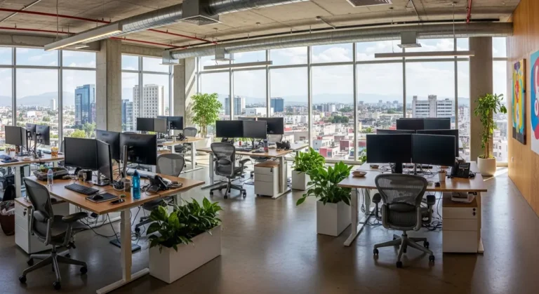 Startup oficina interior ciudad view startups tecnología
